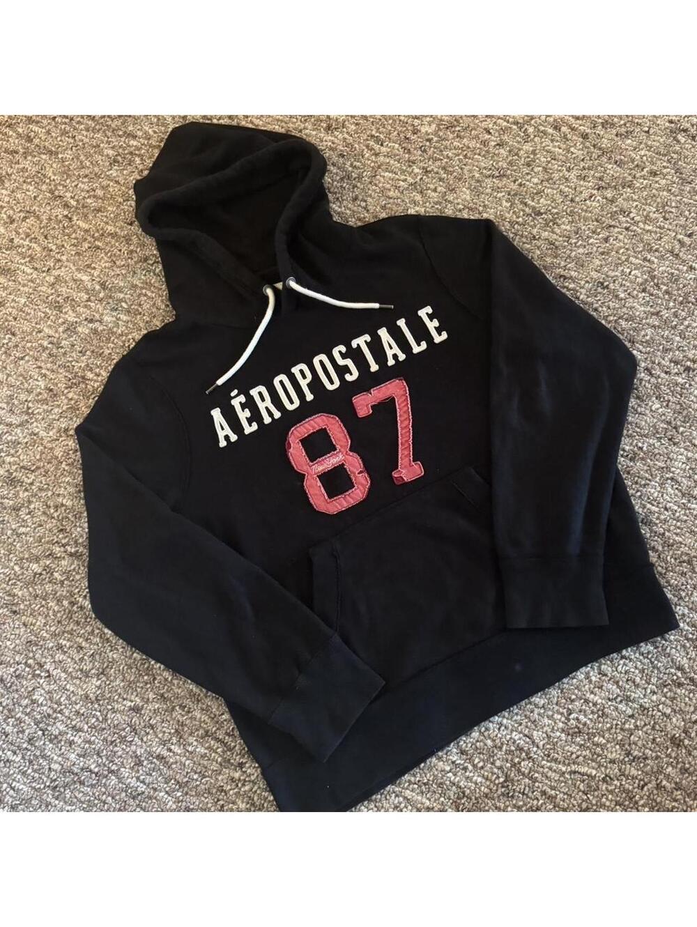 Men’s Aeropostale 87 Hoodie Black Size Large